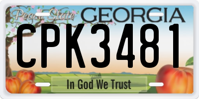 GA license plate CPK3481
