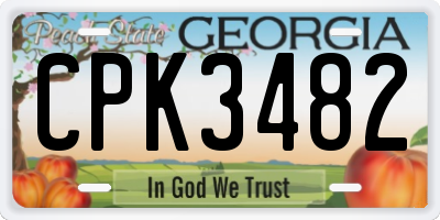 GA license plate CPK3482