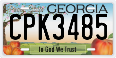 GA license plate CPK3485