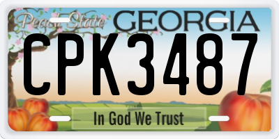 GA license plate CPK3487