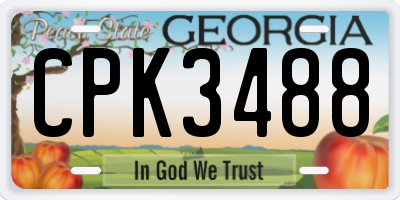 GA license plate CPK3488