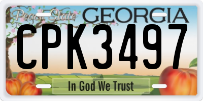 GA license plate CPK3497