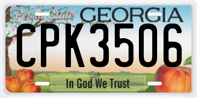 GA license plate CPK3506