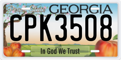 GA license plate CPK3508