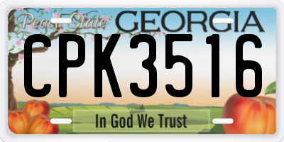 GA license plate CPK3516