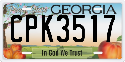 GA license plate CPK3517