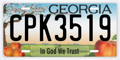GA license plate CPK3519