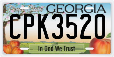 GA license plate CPK3520