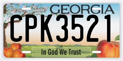 GA license plate CPK3521