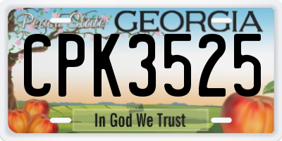 GA license plate CPK3525