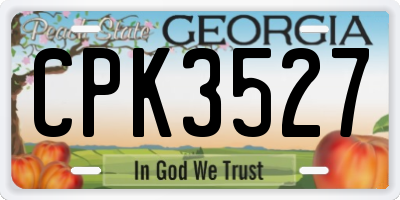 GA license plate CPK3527