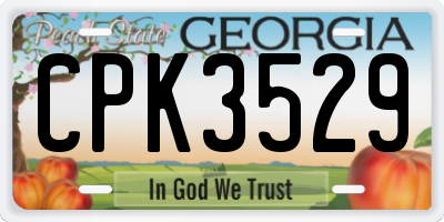 GA license plate CPK3529