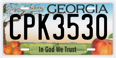 GA license plate CPK3530