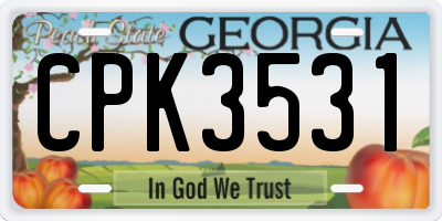 GA license plate CPK3531