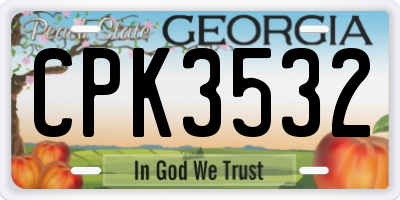GA license plate CPK3532