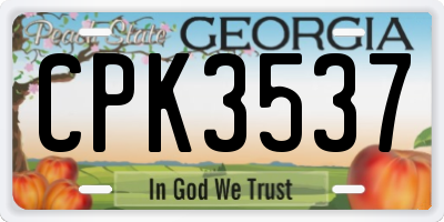 GA license plate CPK3537