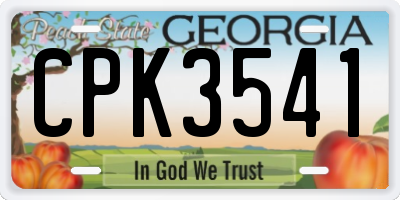 GA license plate CPK3541