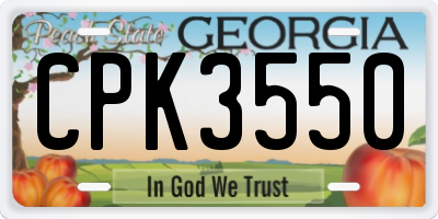 GA license plate CPK3550