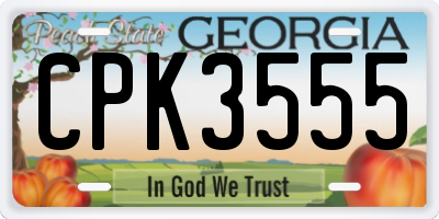 GA license plate CPK3555
