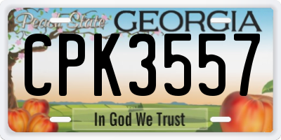 GA license plate CPK3557
