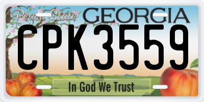 GA license plate CPK3559