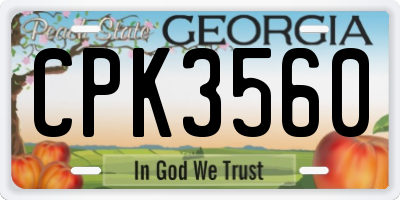 GA license plate CPK3560