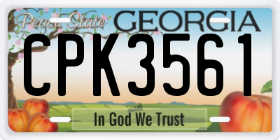 GA license plate CPK3561
