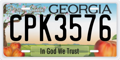 GA license plate CPK3576