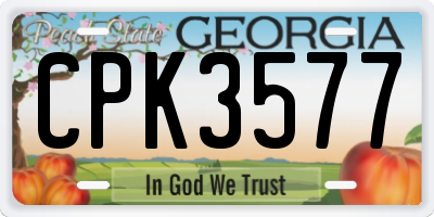 GA license plate CPK3577