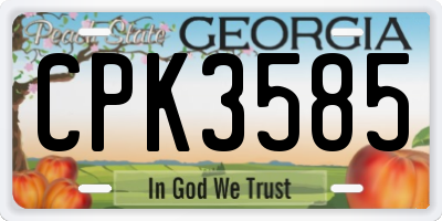 GA license plate CPK3585