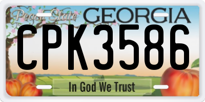GA license plate CPK3586