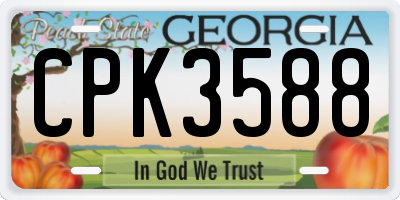 GA license plate CPK3588