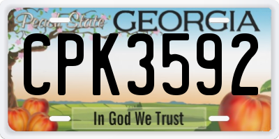 GA license plate CPK3592