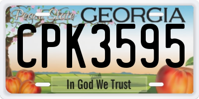 GA license plate CPK3595