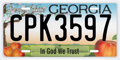 GA license plate CPK3597
