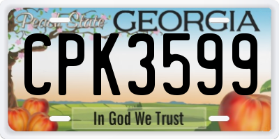 GA license plate CPK3599