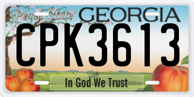 GA license plate CPK3613