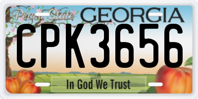 GA license plate CPK3656