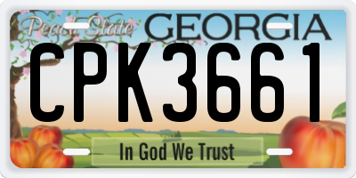 GA license plate CPK3661