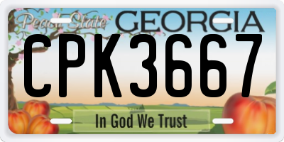 GA license plate CPK3667