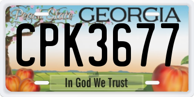 GA license plate CPK3677