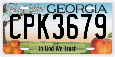 GA license plate CPK3679