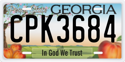 GA license plate CPK3684