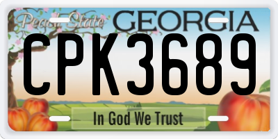 GA license plate CPK3689