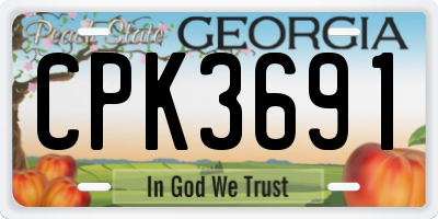 GA license plate CPK3691