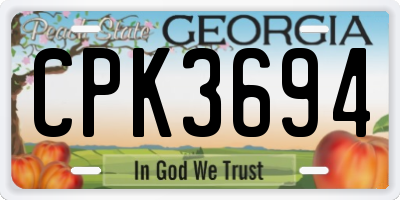 GA license plate CPK3694