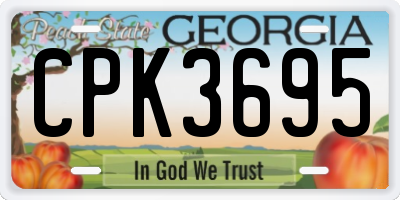 GA license plate CPK3695