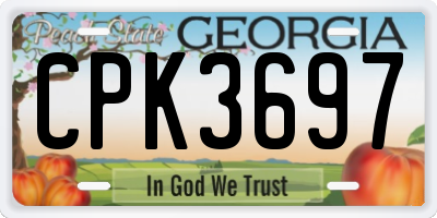 GA license plate CPK3697