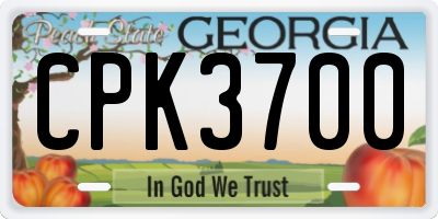 GA license plate CPK3700