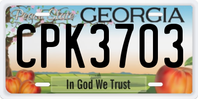 GA license plate CPK3703